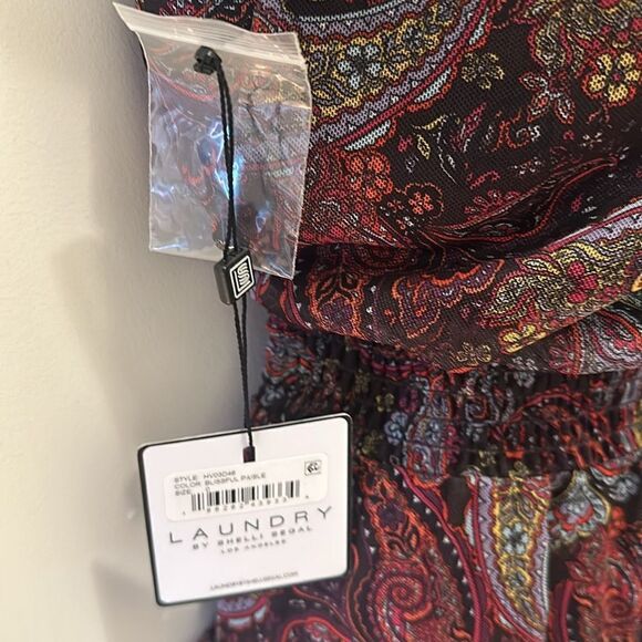 Laundry by Shelli Segal Tiered Ruffle Dress in Blissful Paisle size 0 NWT - Picture 3 of 10